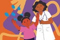 Girl receiving medical care