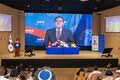 Fotografía dentro del auditorio donde se conmemora el Día Mundial del Donante de Sangre, registrada durante la presentación del video mensaje del directo de la OPS, Dr. Jarbas Barnosa.