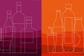 Outline of alcohol and sugary drink bottles