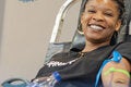 Woman donating blood
