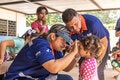 Young girl is being examined