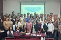 Grupo de personas participantes del curso-taller sobre protección de la salud de las personas en situación de movilidad mediante la vacunación y la detección y referencia de niñas y niños con enfermedades prevalentes y desnutrición en Sonora