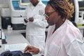Two people in a laboratory