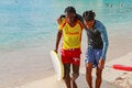 Lifeguard saves person at the beach