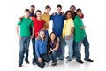 Grupo de adolescentes de várias etnias