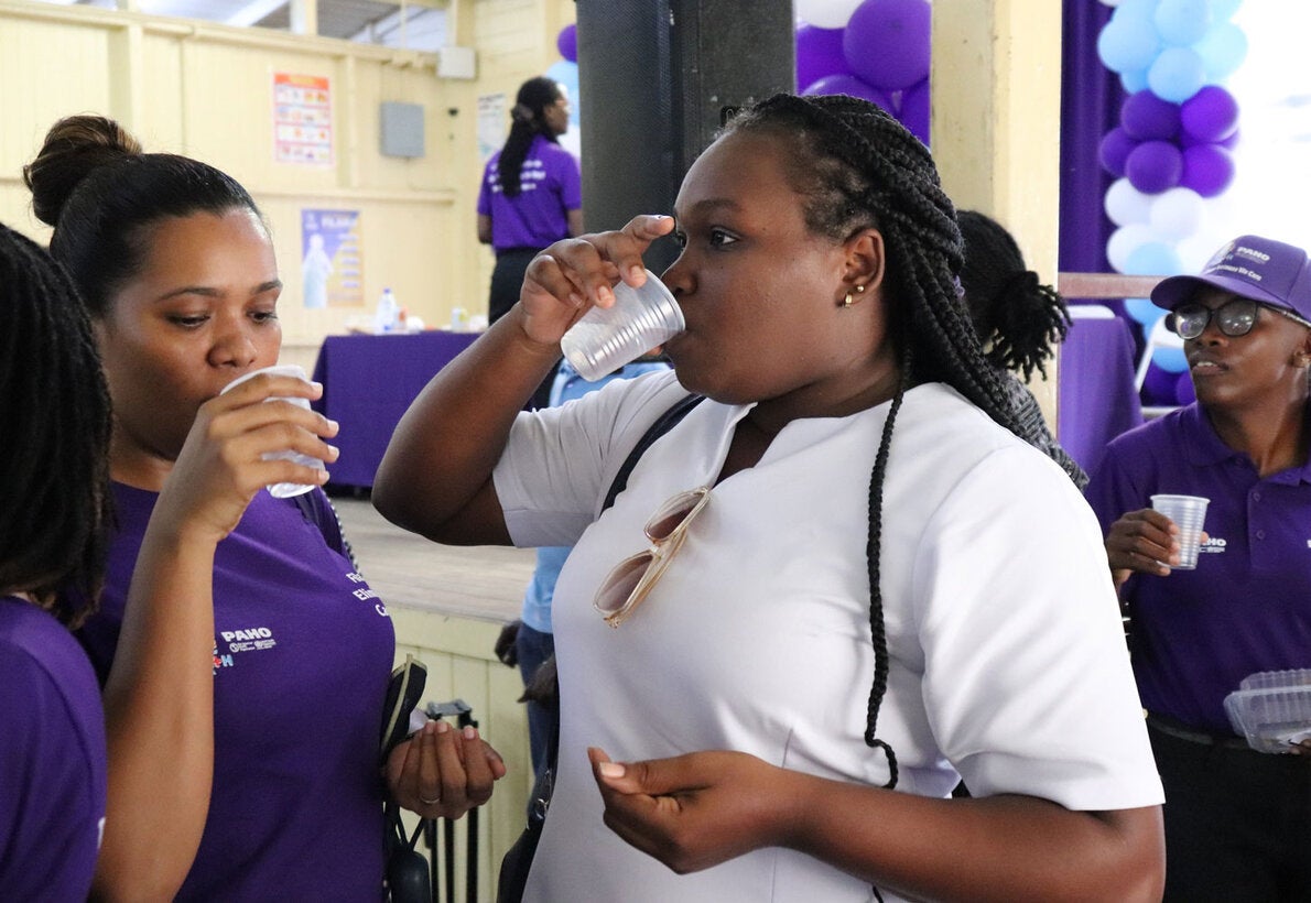 People taking the treatment for lymphatic filariasis