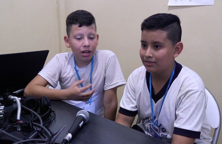 School age children debate over communicable diseases on air