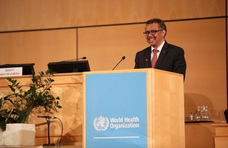 Dr. Tedros at the 72nd WHA