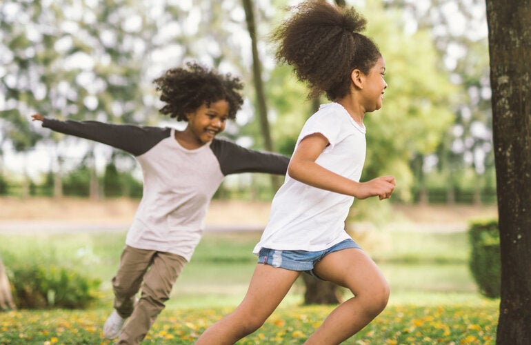 Children running