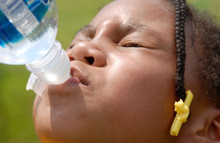 Girl drinking water