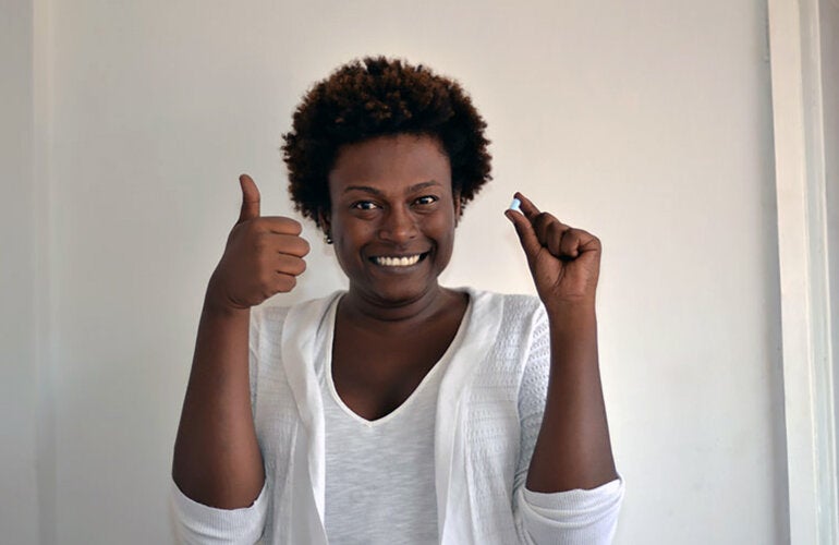 Transwoman Alessandra Ramos at a PrEP users demo project