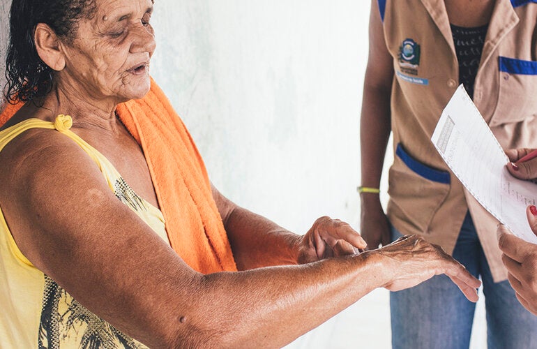 testing children for leprosy