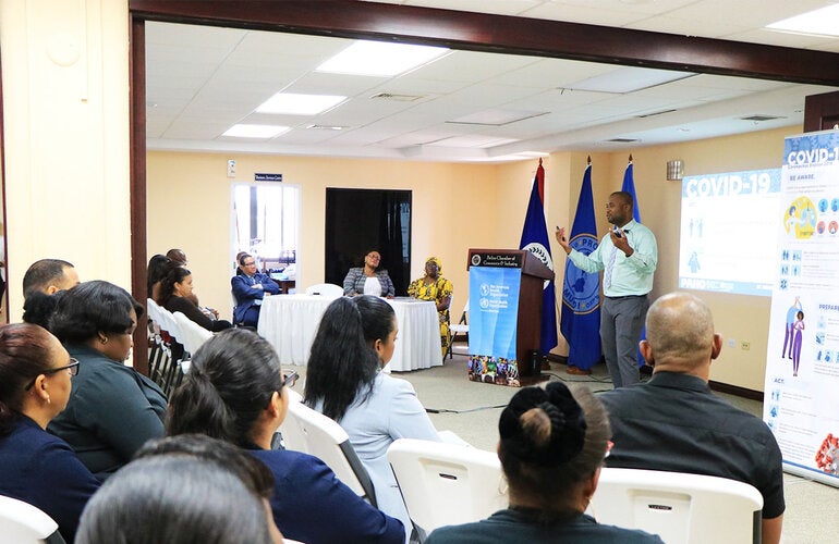 PAHO/WHO Belize briefs members of various organizations on COVID-19
