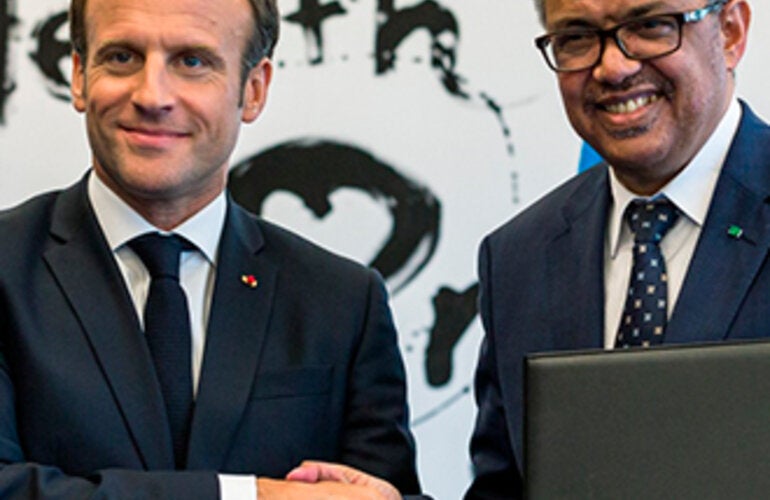 Dr. Tedros with President Macron