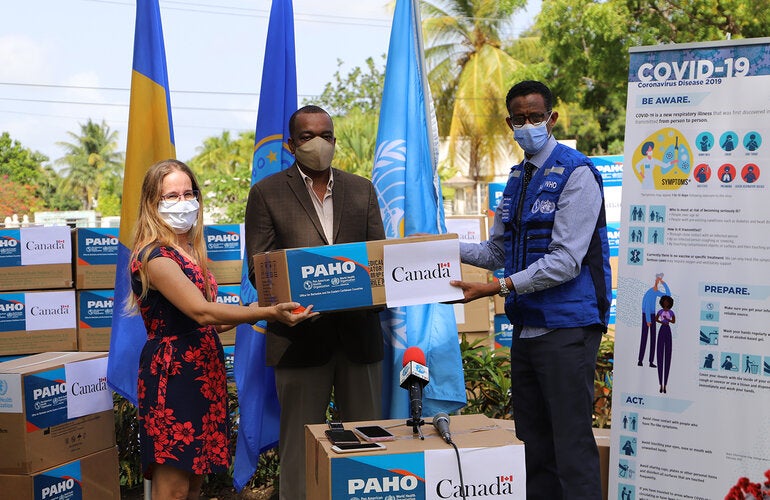 PAHO and Canada COVID-19 donation to Barbados