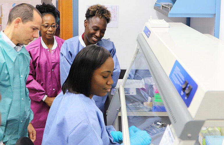 Training at Best do Santos Laboratory Barbados