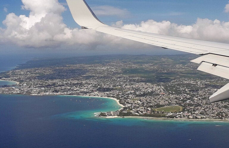 Plane over Caribbean