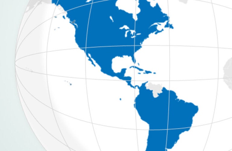 Map of the Americas