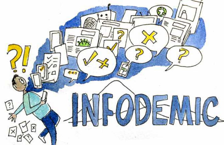 A infodemia é um excesso de informações, tanto on-line quanto off-line, incluindo informações verdadeiras, informações falsas e desinformação