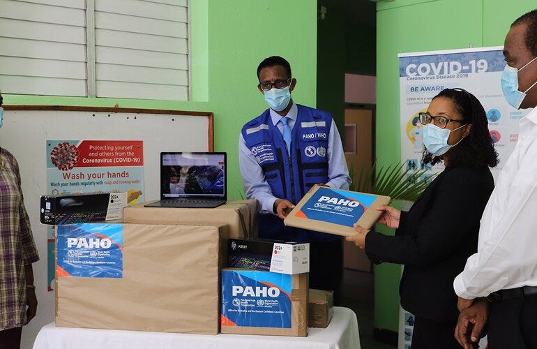 Computer equipment donation to BRB polyclinics