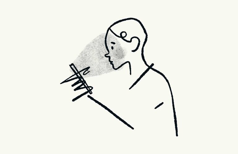 Illustration of a person using social media on their phones