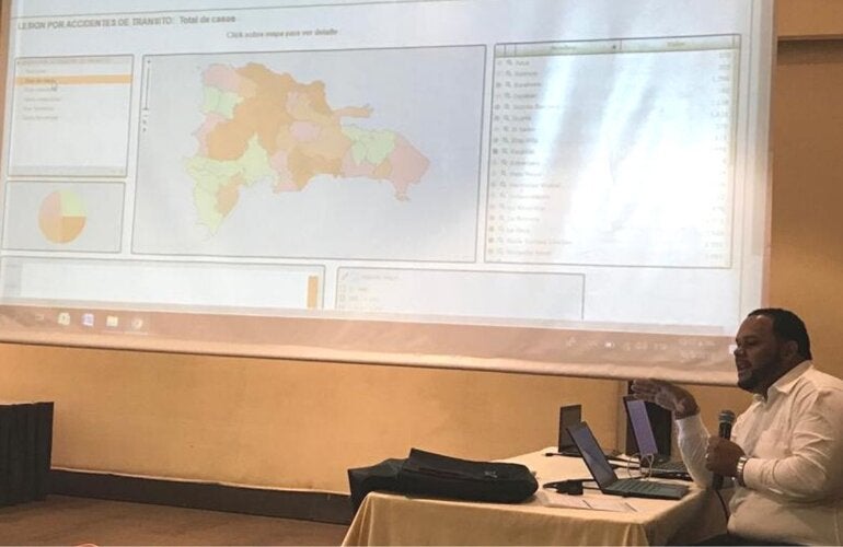 Expositor durante taller