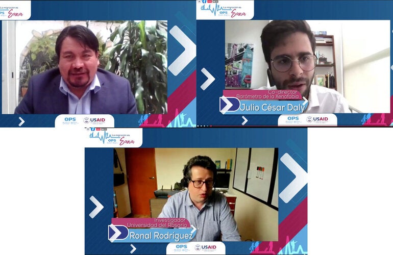 Panel de personas en video-conferencia