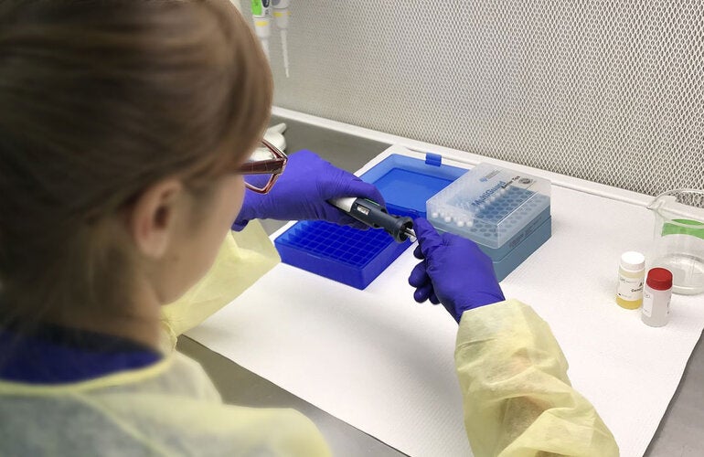 Woman working in a lab