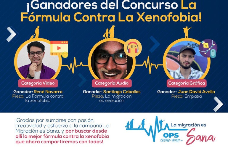 imagen del los ganadores concurso xenofobia