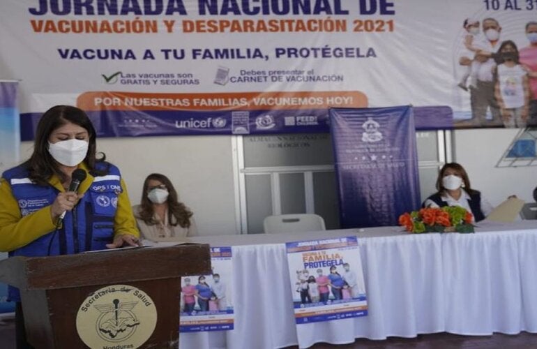 Piedad Huerta en la Jornada Nacional de Vacunación