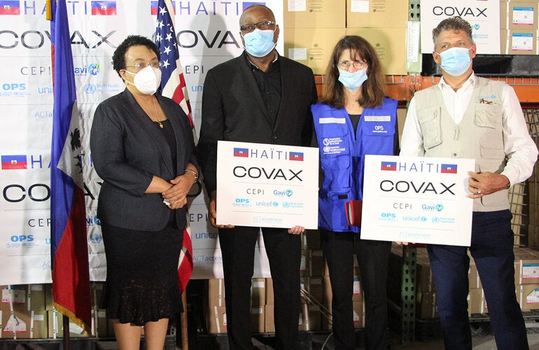Arrival of COVID-19 vaccines to Haiti