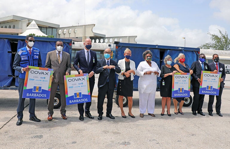 Officials in Barbados receiving COVID vaccines