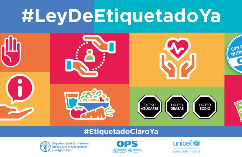 OPS/OMS, UNICEF y FAO apoyan la inminente sanción de la ley de etiquetado frontal de alimentos