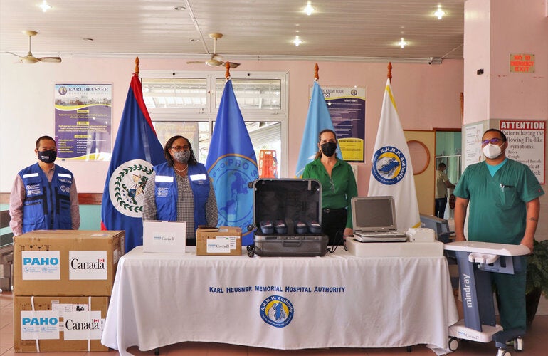 PAHO/WHO and Government of Canada donate two portable ultrasounds to the KHMH Belize