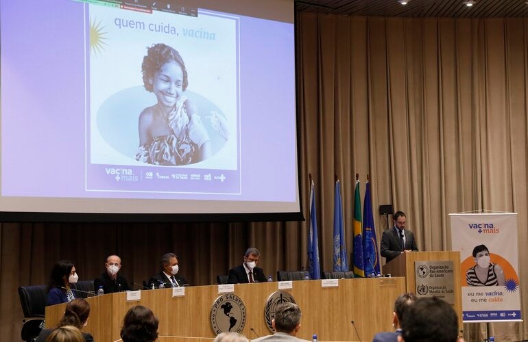 Lançamento da campanha Vacina Mais na sede da OPAS/OMS, em Brasília