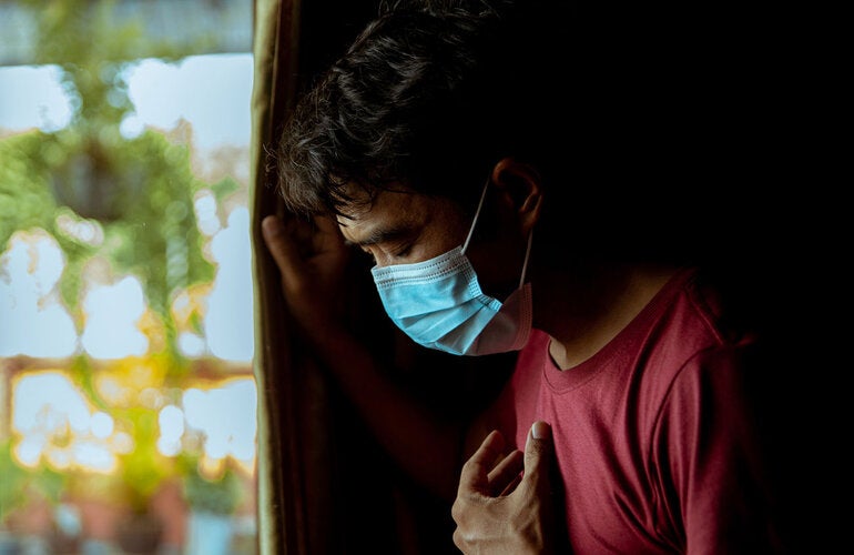 Man with post COVID-19 effects