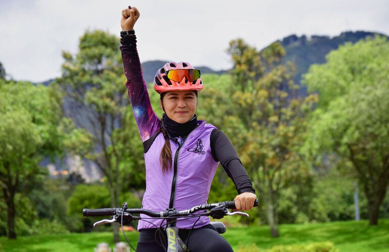 Lorena Nieto vive en la capital colombiana y su único medio de transporte es la bicicleta