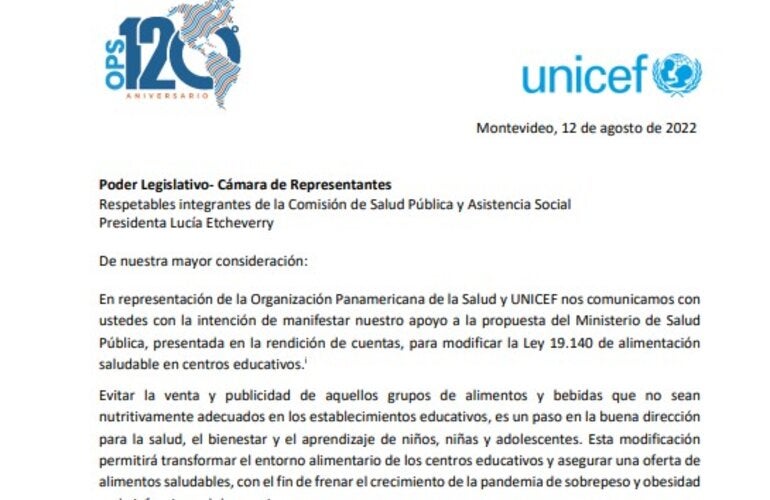 Carta OPS Unicef