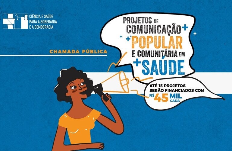 Imagem mostra a arte do projeto de comunicação popular e comunitária em saúde