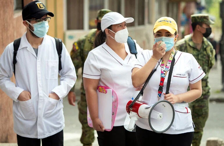 Health workers reaching out to the community.
