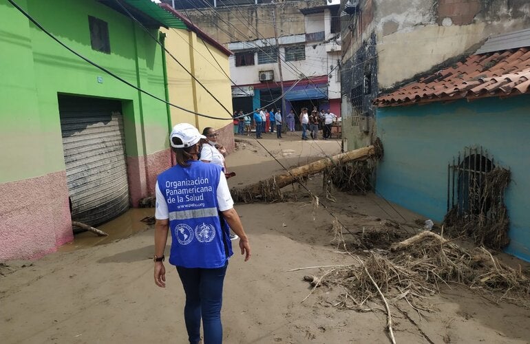 OPS estuvo presente en Las Tejerías desde el propio domingo 9, al día siguiente del deslave