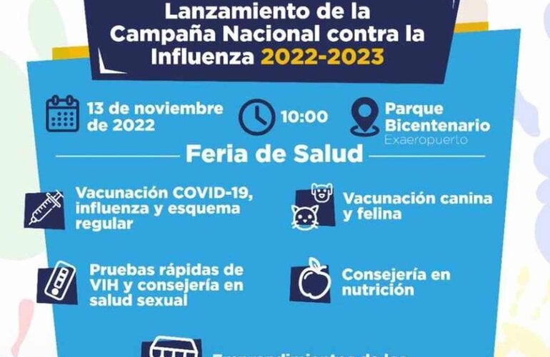 Ecuador presentará la Campaña Nacional de Vacunación contra la Influenza que llegará a más de 4.8 millones de personas