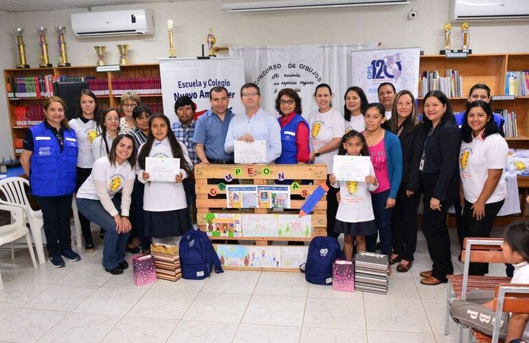 Concurso de dibujos en Paraguay "Mi escuela, un espacio seguro y saludable para mí, mi familia y mi comunidad" por el 120 aniversario de OPS, entregó premios a estudiantes y escuela de Boquerón, Chaco paraguayo 