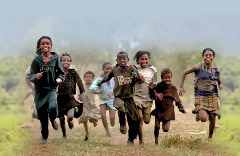 Children running