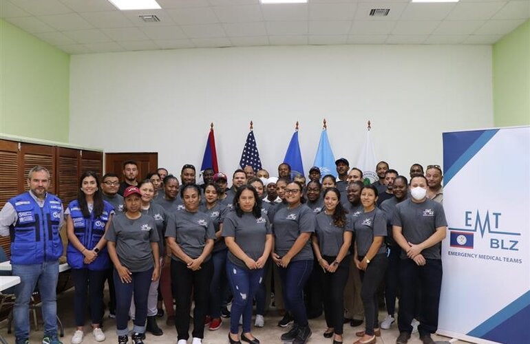 PAHO EMT Trainers with Ministry of Health and Wellness Trainees