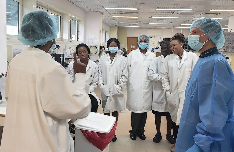 Training at lab in St Lucia