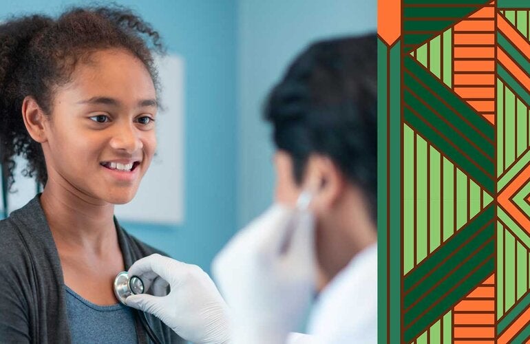 Girl receives medical care