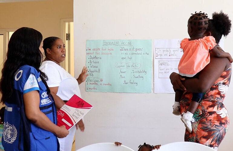 Immunization session at a polyclinic