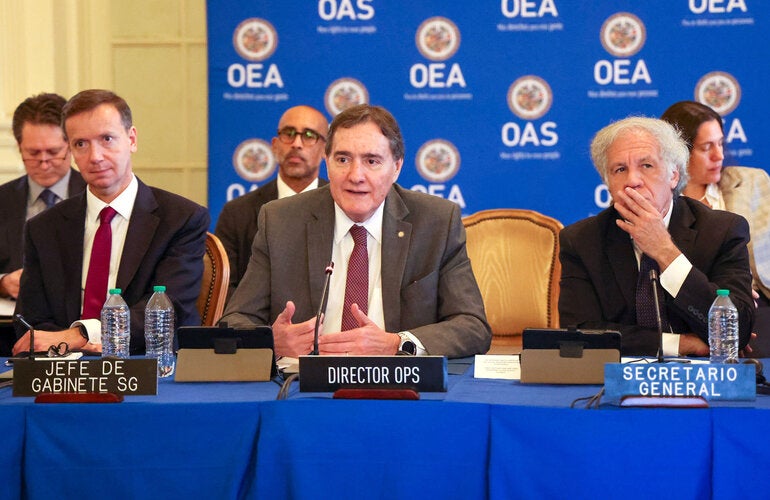 arbas Barbosa, presentó hoy el Informe Anual de la Organización 2022, durante una sesión del Consejo Permanente de la Organización de los Estados Americanos (OEA) en Washington D.C.