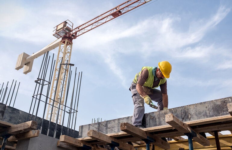 Trabajador en una construcción